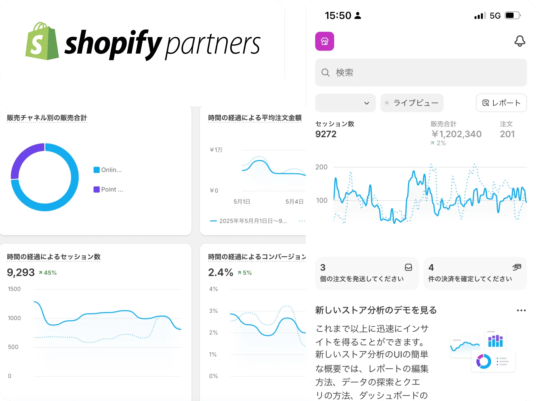 shopifyダッシュボードの参考